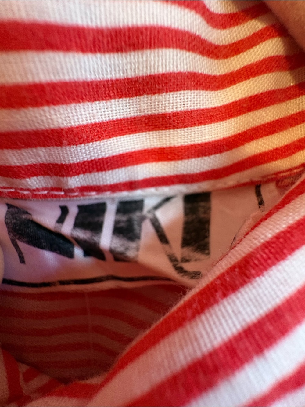 Vintage NIKI Red & White Striped Ruffle Blouse Peplum Crop - S - Picture 3 of 4